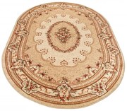 Owalny kremowy dywan w retro stylu P7-M58