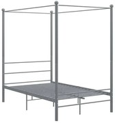 Szare podwójne łóżko z baldachimem 140x200 cm F8-K28