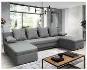 Uniwersalny rozkładany narożnik w układzie U ALMEIDA z pojemnikiem, szary