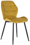 Musztardowe welurowe krzesło do stołu M0-Z56