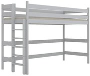 Białe piętrowe łóżko jednoosobowe na antresoli - 5 rozmiarów A3-F72