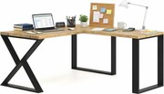 Industrialne narożne biurko komputerowe dębowe 160x70 + 70x90 S5-D31