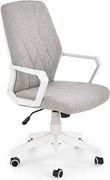 Minimalistyczny fotel biurowy materiałowy - popielaty + biały T3-H59