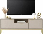 Szafka RTV na złotych nóżkach 135 cm kaszmir S1-G40
