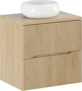 Szafka pod umywalkę NORDIC CREMONA 2S 60cm dąb cremona z umywalką nablatową WIKI COMAD