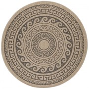 Dywan zewnętrzny okrągły Comilla ornament beżowo-antracytowy 80 cm x 80 cm