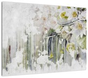 Obraz - Białe kwiaty, vintage (70x50 cm)