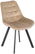 Beżowe nowoczesne pikowane krzesło A6-T30