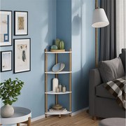 Półka narożna biały/sosna 29x29x102.5 bivio