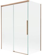 Mexen Rox parawan nawannowy 2-skrzydłowy rozsuwany 120 + 70 x 150 cm, transparent, miedż szczotkowana - 8C9-120-070-65-00