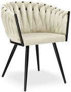 Welurowe plecione krzesło w stylu glamour W9-D95