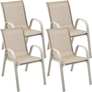 Beżowy zestaw krzeseł na taras M3-C57