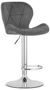 Szare krzesło barowe WEST VELVET