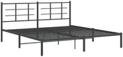 Czarne metalowe łóżko małżeńskie 180x200 cm C1-T10