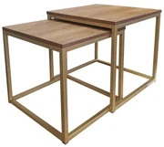Stolik kawowy 2w1 CUBE orzech/złoty ATOS