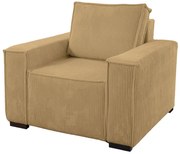 Fotel sztruksowy musztardowy SMART