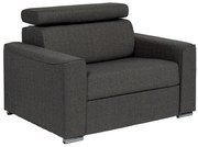 Fotel rozkładany typu express z szarą tapicerką - Miejsce do spania 70 cm - Materac 14 cm - VIZIR