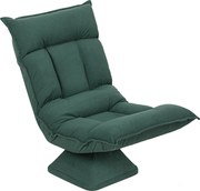 HOMCOM Nowoczesne Krzesło Podłogowe z 5-stopniową Regulacją Oparcia, Obrotowe, Zielony