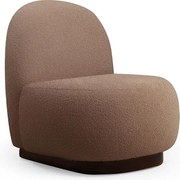 Elegancki fotel, kolor cappuccino, 74 x 85 x 75 cm | Stelaż z drewna bukowego i płyty wiórowej, 100% poliester, nogi z orzecha włoskiego | Idealny do dekoracji