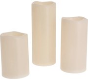 Zestaw zewnętrznych świeczek migających LED, 3 szt., kremowy