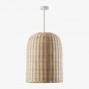 Lampa Sufitowa Wisząca Flandria Naturalny - Biała & Ø40 Cm - ↑55 Cm Flandes - Sklum