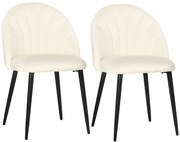 HOMCOM Krzesła Jadalniane 2 szt Aksamitne Oparcia Komfort Styl Kuchnia Modne | Aosom PL