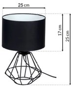 Lampa stojąca COLIN BLACK 1xE27, druciana, czarna, loft, klasyczna