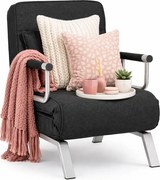 Rozkładany Fotel Czarny Wypoczynkowy Do Salonu P5-H22