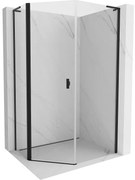 Mexen Mist L kabina prysznicowa pięciokątna asymetryczna uchylna 80 x 100 cm, transparent, czarna - 8A8L-080-100-70-00