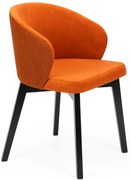 Pomarańczowe drewniane krzesło tapicerowane M5-D38