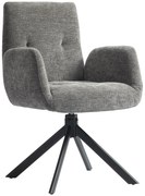 HOMCOM Fotel Akcentowy, Nowoczesny Design, Obrotowy, Do 120 kg, Ciemnoszary