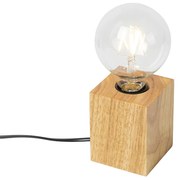 Rustykalna lampa stołowa drewniana naturalna - Bloc