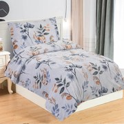 Szaroniebieska pościel jednoosobowa z mikropluszu 140x200 cm Greta – My House