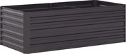 Outsunny Pojemnik na rośliny, Praktyczny kwietnik do sadzenia, pielęgnacji, Wysoki grząd, Stal, Ciemnoszary