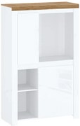 Skandynawski regał półotwarty biały połysk D3-D26