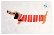 Czerwono-biały dywanik łazienkowy 52,5x83 cm Sausage Dog – Rex London