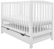 New Baby Łóżeczko dla dzieci Lilly z opuszczanym bokiem i szufladą, biały