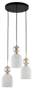 Lampa wisząca na przewodzie SOPHIA 3xE14/10W/230V czarna/przydymiona beżowa/biała