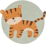 Okrągły dywan z motywem tygrysa Savannah