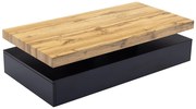 Stolik kawowy z 2 szufladami z MDF - Czarny i naturalny jasny - FELIX