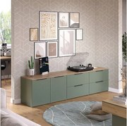 Ściana w salonie zielony 80x40x50 wido