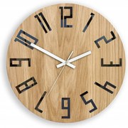Zegar na ścianę nowoczesny drewniany z dużymi cyframi okrągły cichy loft
