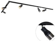 Nowoczesny system oświetlenia szynowego z 5 reflektorami w kolorze ciemnoszarego metalu - Iconic Kohua Nowoczesny Oswietlenie wewnetrzne