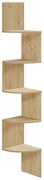 Narożna półka ścienna ESTANTE, 5 półek w dekorze dąb artisan, 126x20cm