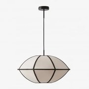 Lampa Sufitowa Lniana Patraix Czarna & Czarny Ø50 Cm Patraix - Sklum