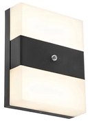 Lampa ścienna zewnętrzna czarna IP44 w tym LED z czujnikiem zmierzchu - Dualy