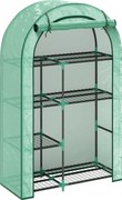 Outsunny Mini szklarnia, 4-poziomowa szklarnia z folii plastikowej, przenośna, drzwi rolowane, 100 x 45 x 160 cm, Zielona