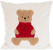 Poduszka dekoracyjna, świąteczny wzór, biała 40 x 40 cm