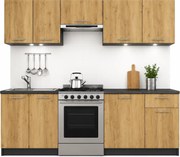 Zestaw mebli kuchennych 240 cm - dąb craft + antracyt T3-G91