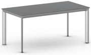 Stół konferencyjny do biura PRIMO INVITATION, 160x80 cm, szaro-srebrna podstawa, grafit